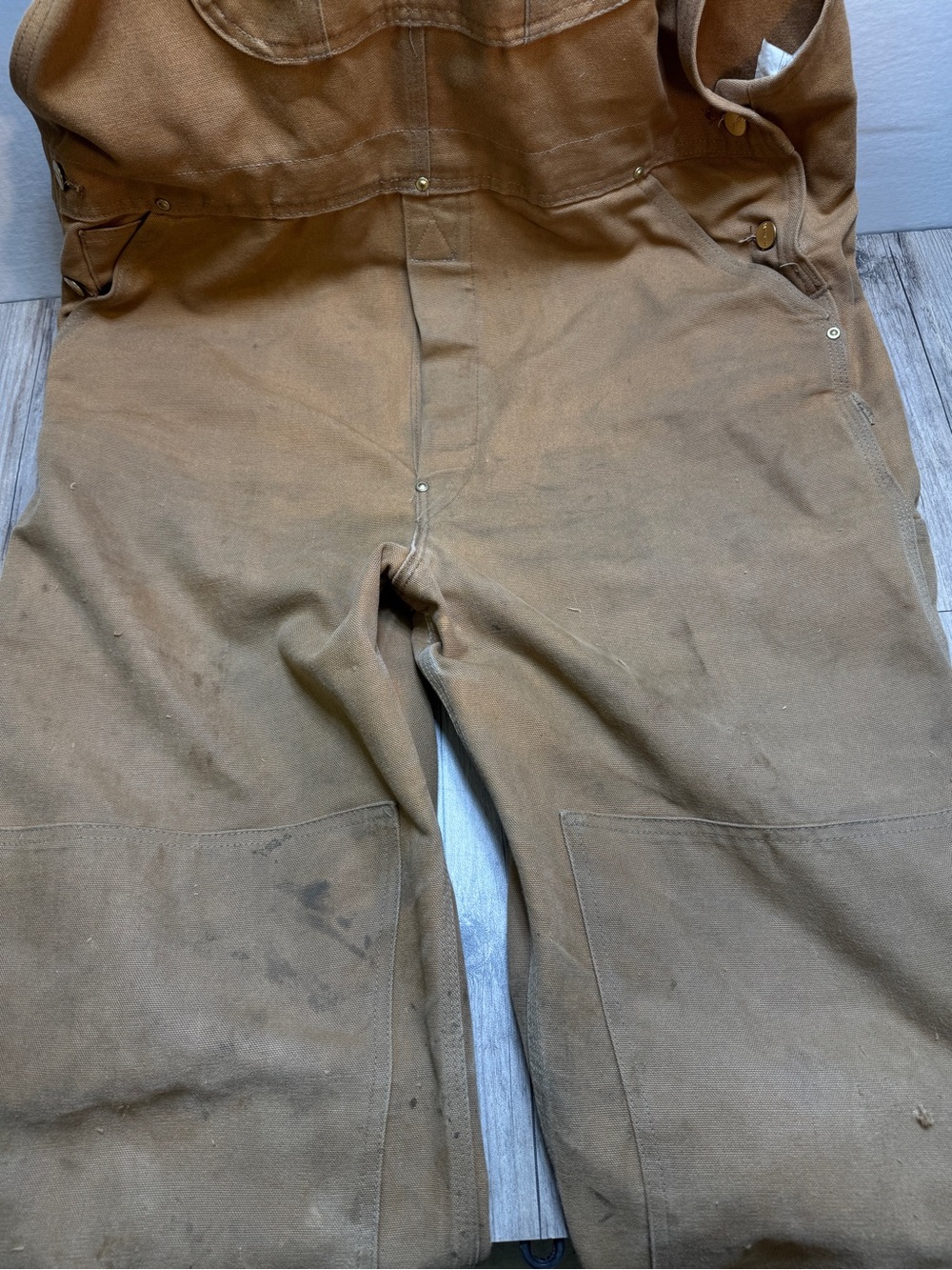 Carhartt Double Knee Overalls Men’s 38x34 Duck Canvas Insulated Made In USA Used - Picture 4 of 14